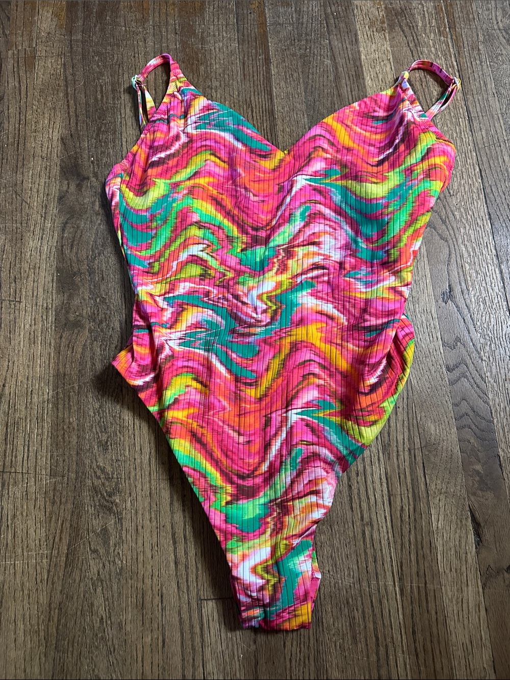 Vibrant Multicolor Swirl One-Piece Swimsuit- Sanctuary Brand- Size XL